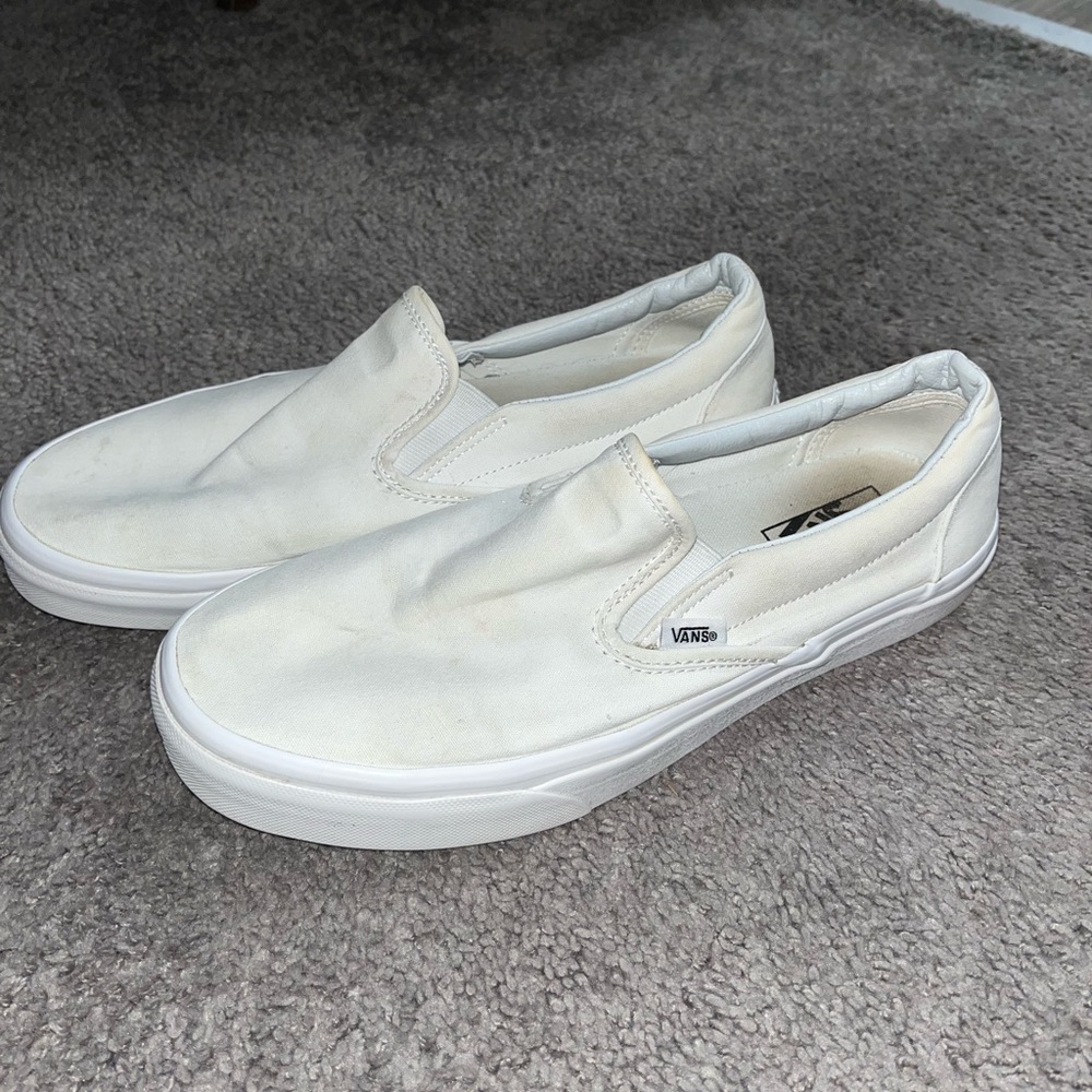 White slip on vans